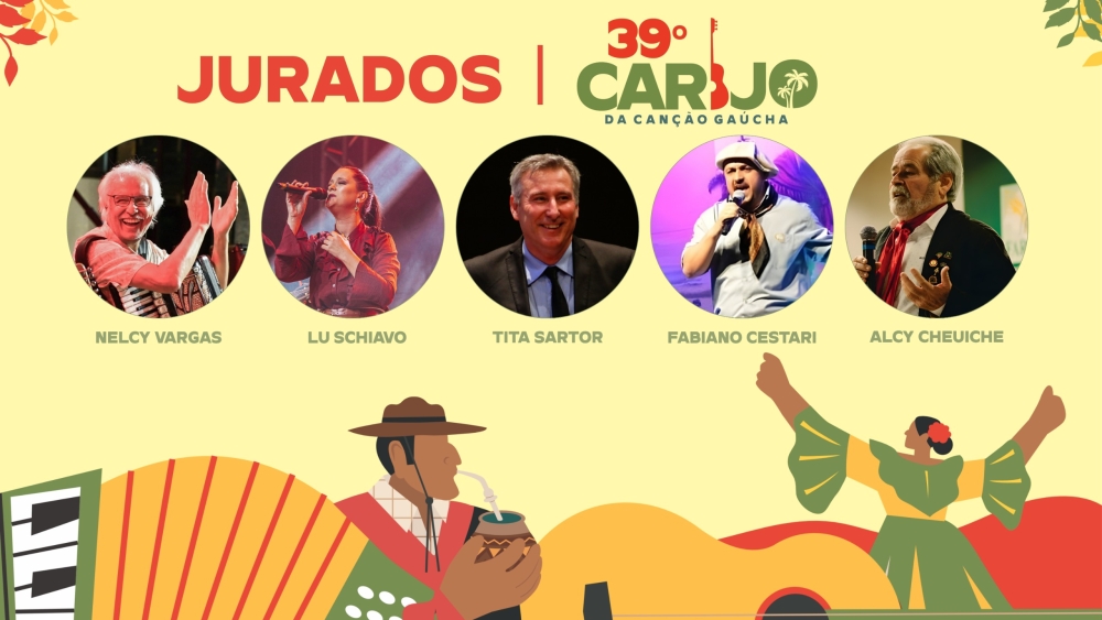 Conheça os jurados do 39º Carijo da Canção Gaúcha