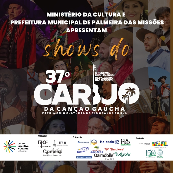 Comissão anuncia as novas datas dos shows do 37º Carijo da Canção Gaúcha