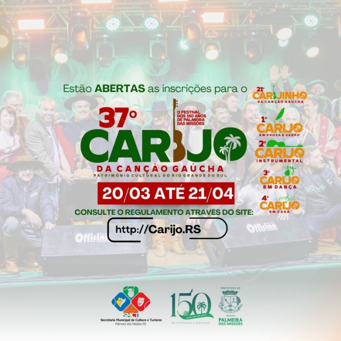 Abertas as inscrições para o 37º Carijo da Canção Gaúcha